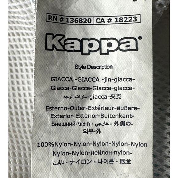 Vintage Kappa White Turq Zip Up Retro Track Windbreaker Jacket Women's Size L - Picture 7 of 8